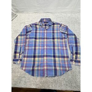 Ralph Lauren Plaid Shirt Mens Large Multicolor Classic Button Long Sleeve Preppy